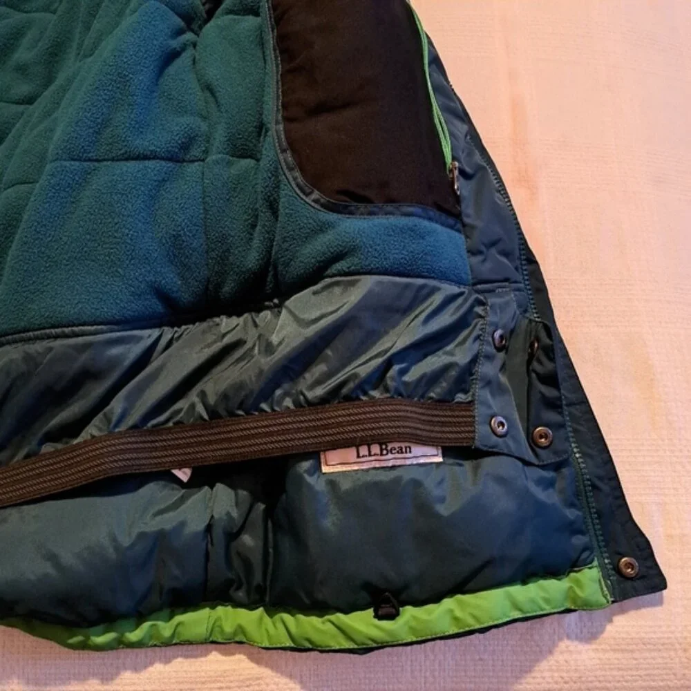 L. L. Bean boys size XL or 18 green & gray winter jacket fleece lined body - Picture 4 of 9